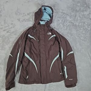 The North Face Brown Jacket with Light Blue Accents